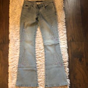 Women's Blue Jeans with Embellishments